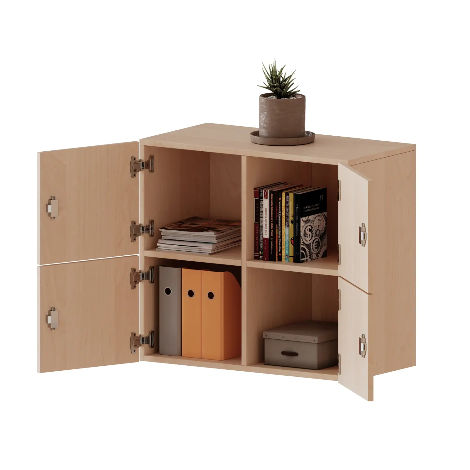 Schließfach - Aufsatz, 2 OH, 4 Schließfächer, mit Briefschlitz, B/H/T 80x72x50cm aus der Kategorie Schließfachschränke für Lehrer