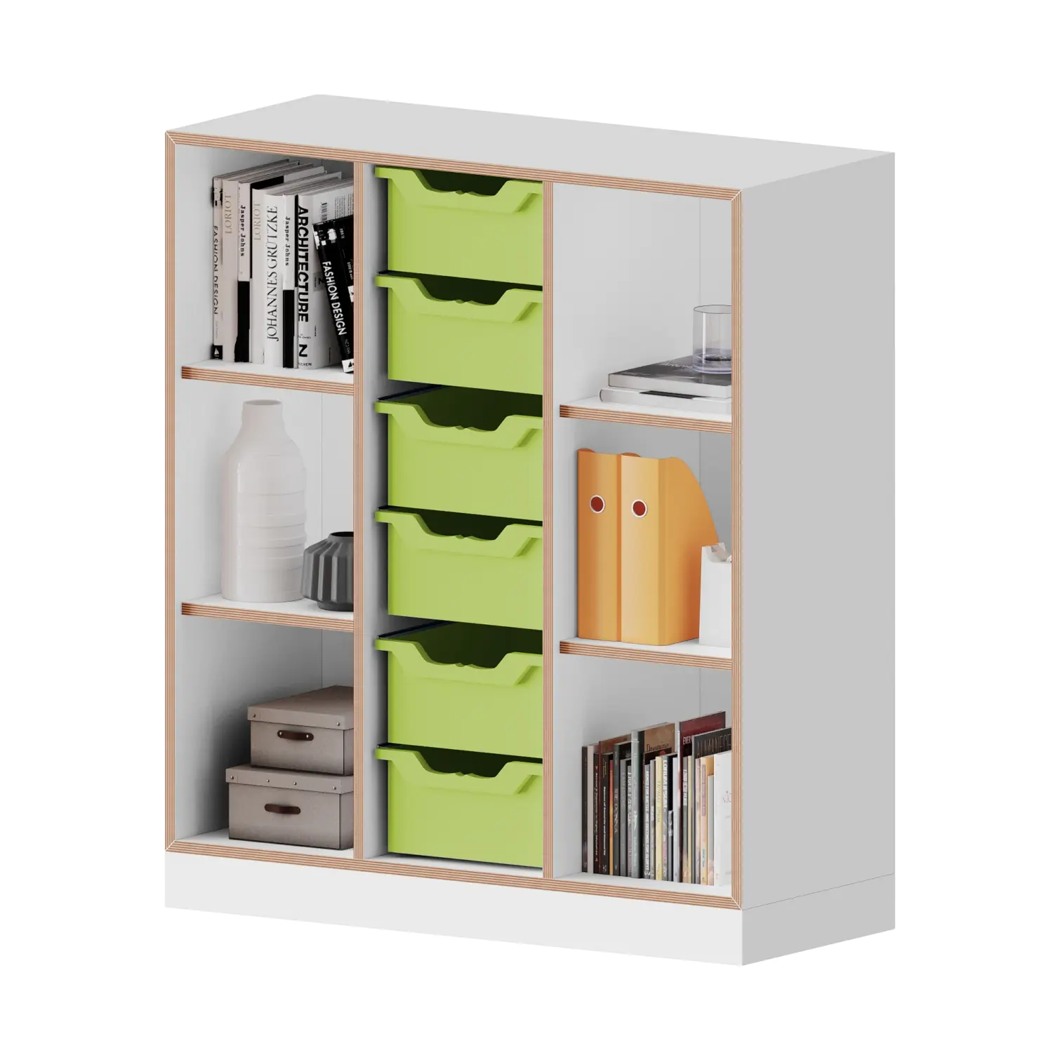 qickly® Regal, 3 OH, 6 große Ergo Tray Boxen, B/H/T: 104,2x110,5x42,6 cm aus der Kategorie Regale Schnelllieferprogramm