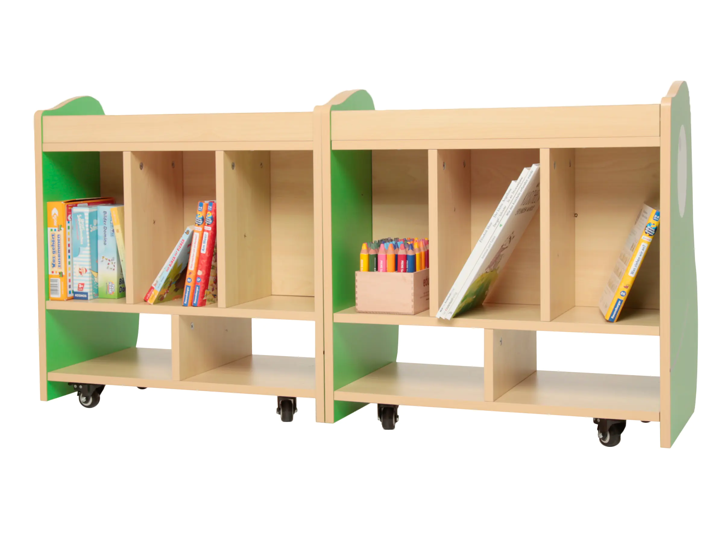 Wisdom Frosch | Bücherkiste mobil klappbar | 60 x 74 x 60 cm | Holz aus der Kategorie Promethean