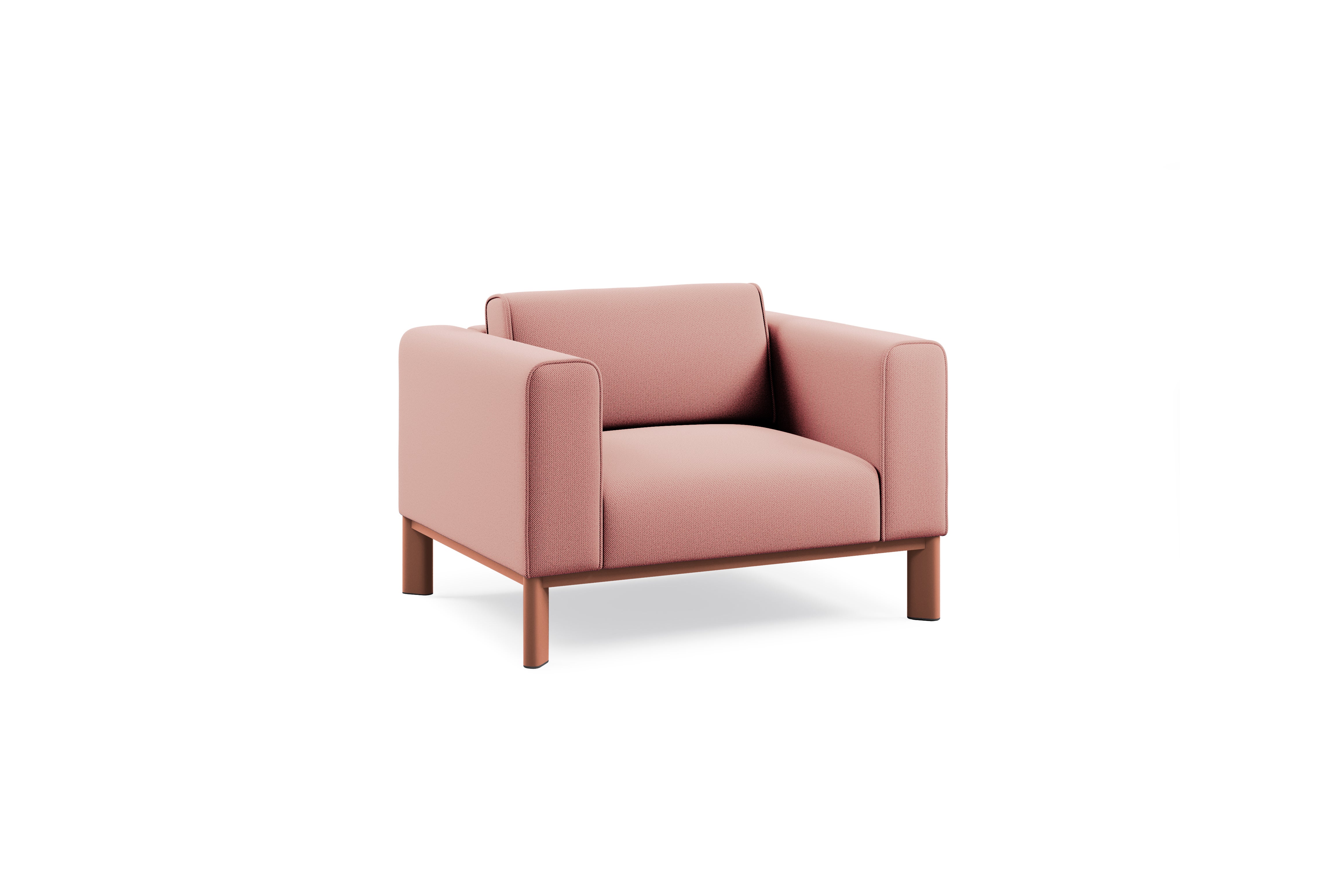 Sessel, 1-Sitzer, 107x80 cm (B/T), 4-Fußgestell mit ovalen Beinen 70x40mm, Beinhöhe 200mm aus der Kategorie Sessel / Sofa