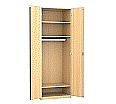Garderobenschrank, 226 cm hoch,  80x50 cm (B/T), 2 Drehtüren, 1 Garderobenstange, aus der Kategorie Sekretariat