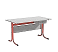 Lehrertisch, 130x65 cm (B/T), 76 cm hoch, Platte: Melamin, ABS-Kante
