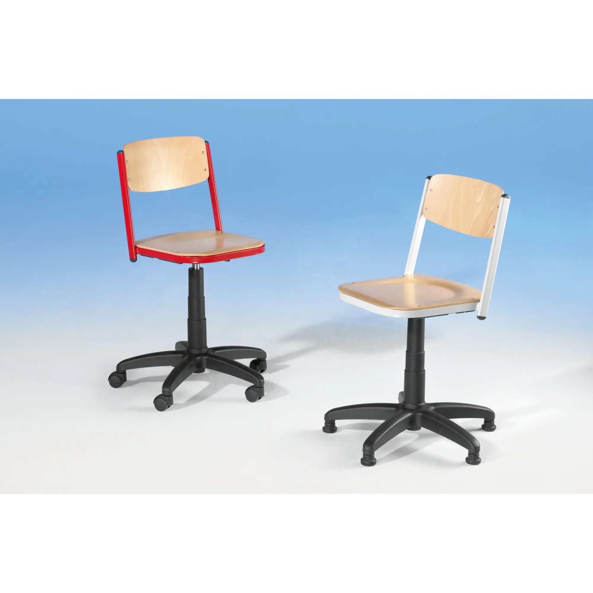 Drehspindelstuhl, höhenverstellbar 50-69 cm, fahrbar, aus der Kategorie Fachraumstühle