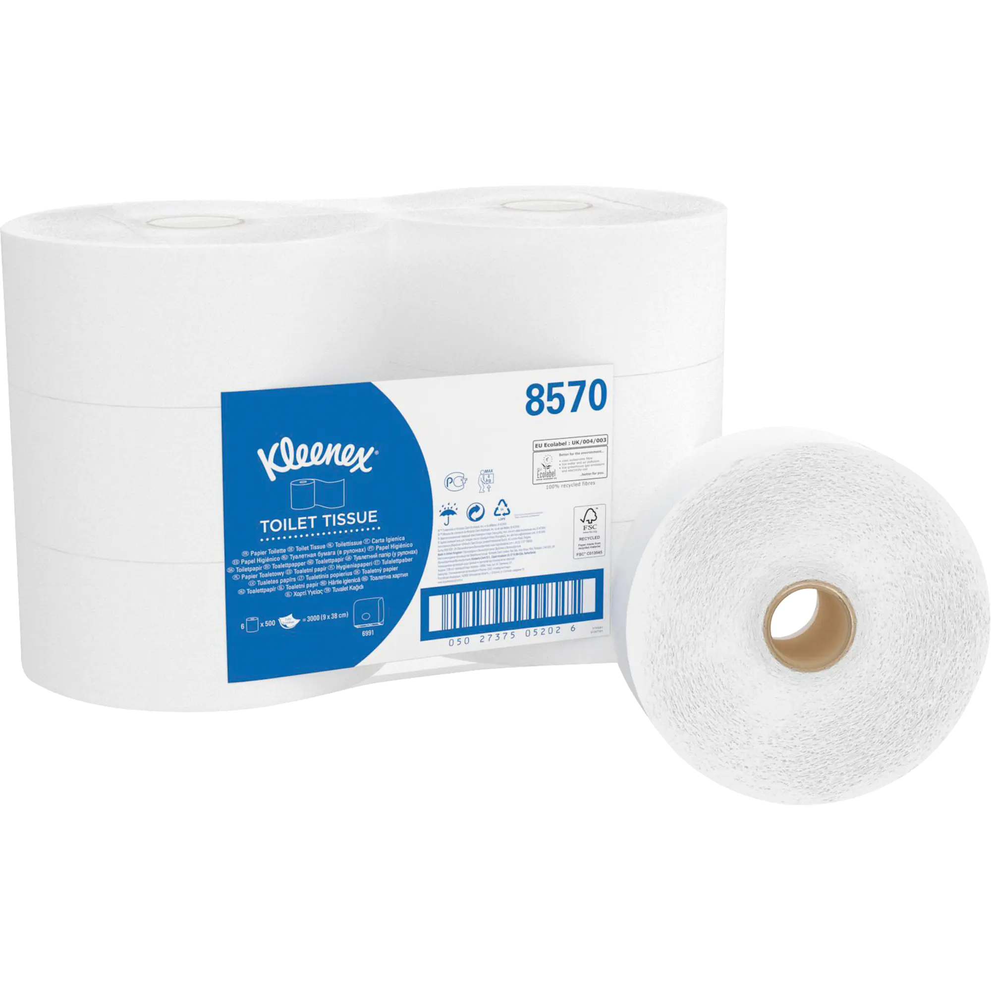 Kleenex Toilettenpapier Jumbo 2-lagig ws 500Bl. 6 St. aus der Kategorie Toilettenpapiere & -spen