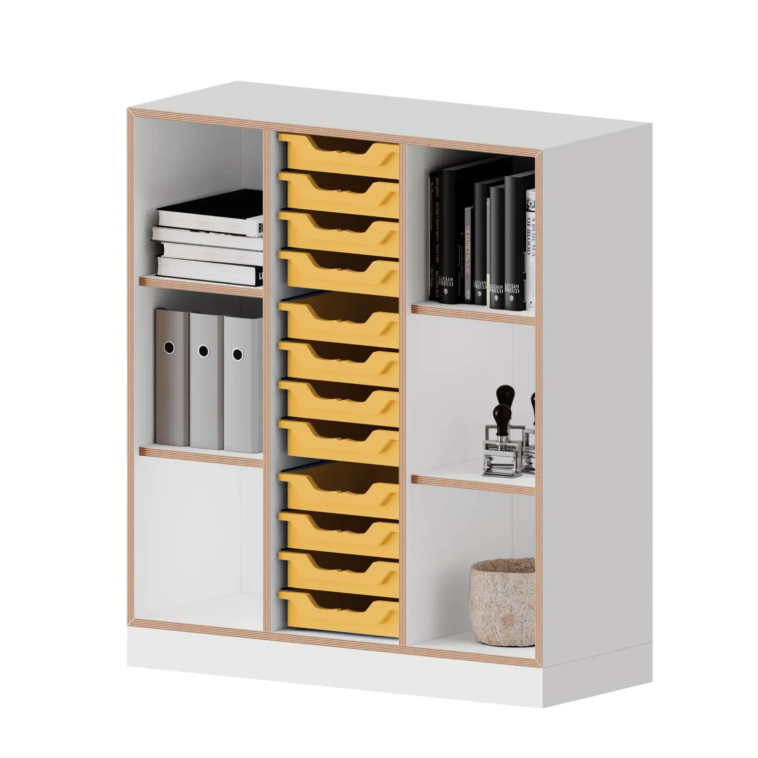 qickly® Regal, 3 OH, 12 kleine Ergo Tray Boxen, B/H/T: 104,2x110,5x42,6 cm aus der Kategorie Regale Schnelllieferprogramm