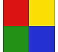 Multicolor A: rot, blau, gelb, grün