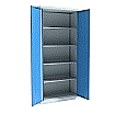 Stahl-Drehtüren-Schrank, 195 cm hoch,  95x50 cm (B/T), 4 Böden, aus der Kategorie Stahl-Schränke mit Dreh-Türen