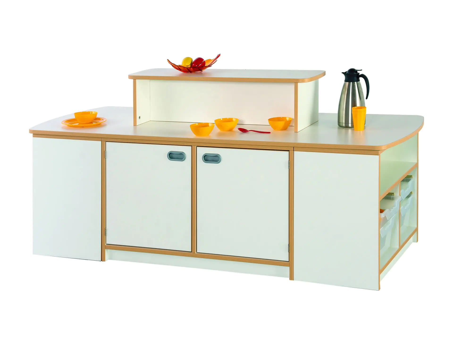 Kinderküche Buffet Insel, B/H/T 198 x 62/87 x 75 cm aus der Kategorie Kreativ + Spiel