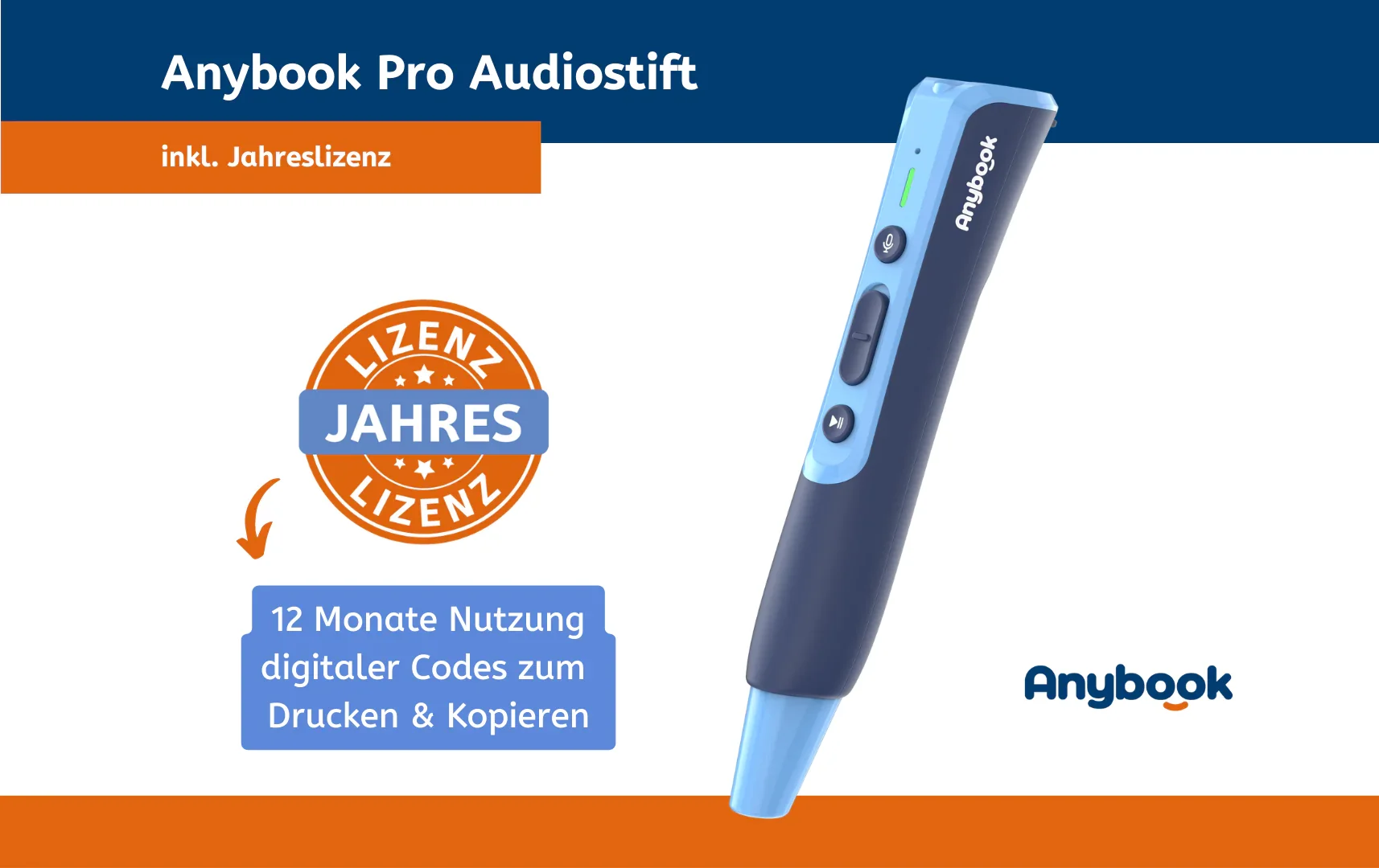 Anybook Pro Audiostift inkl. Jahreslizenz aus der Kategorie Audiotechnik