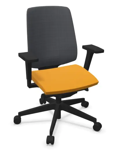 Bürodrehstuhl mit Netzrücken in anthrazit, Synchronmechanik, Sitztiefeneinstellung  aus der Kategorie Bürodrehstühle