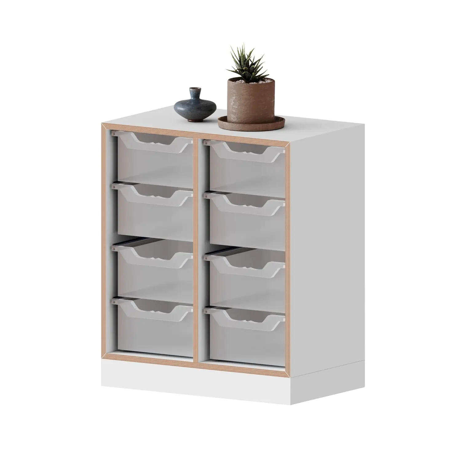 qickly® Regal, 2 OH, 8 große Ergo Tray Boxen, B/H/T: 70,1x74,3x42,6 cm aus der Kategorie Regale Schnelllieferprogramm