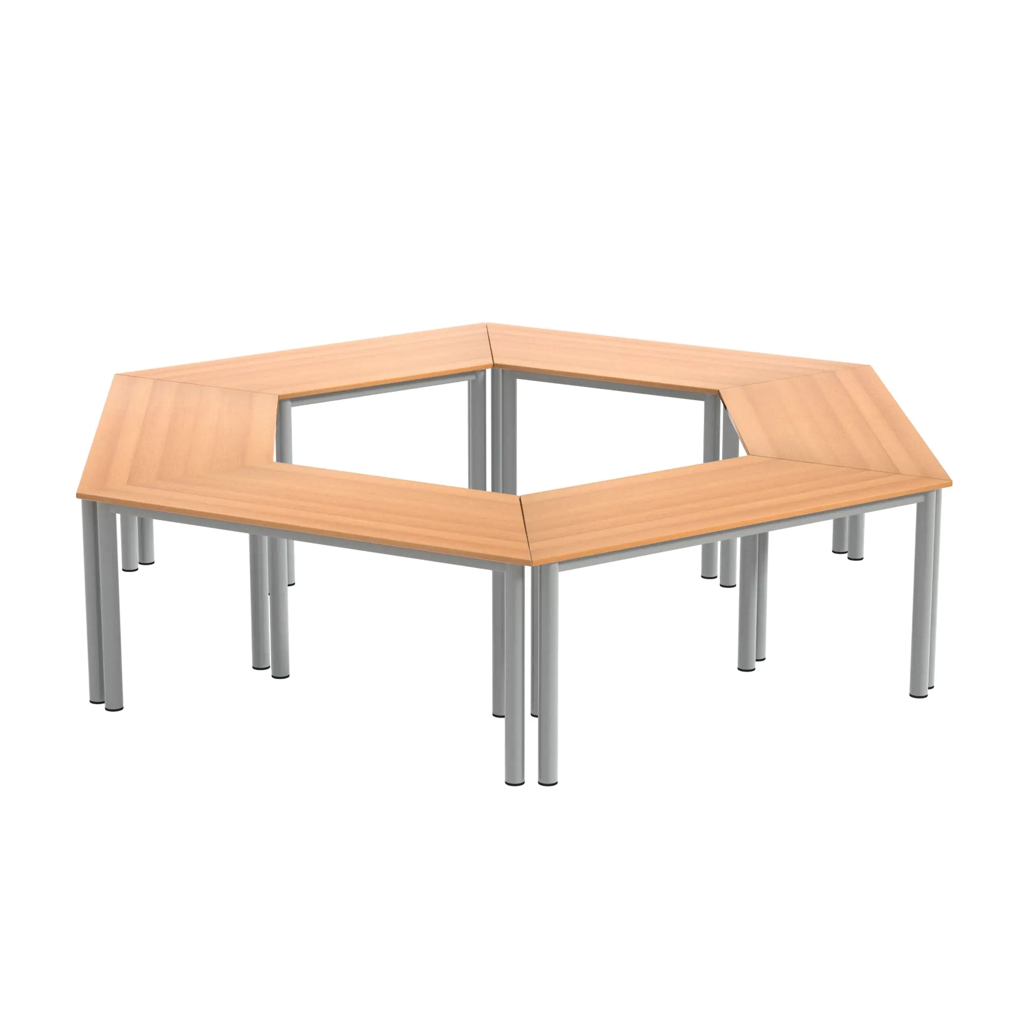 Trapeztisch-Set Flexibel, bestehend aus 6x Trapeztischen 160x80 cm (B/T), 72 cm hoch, aus der Kategorie Trapeztische