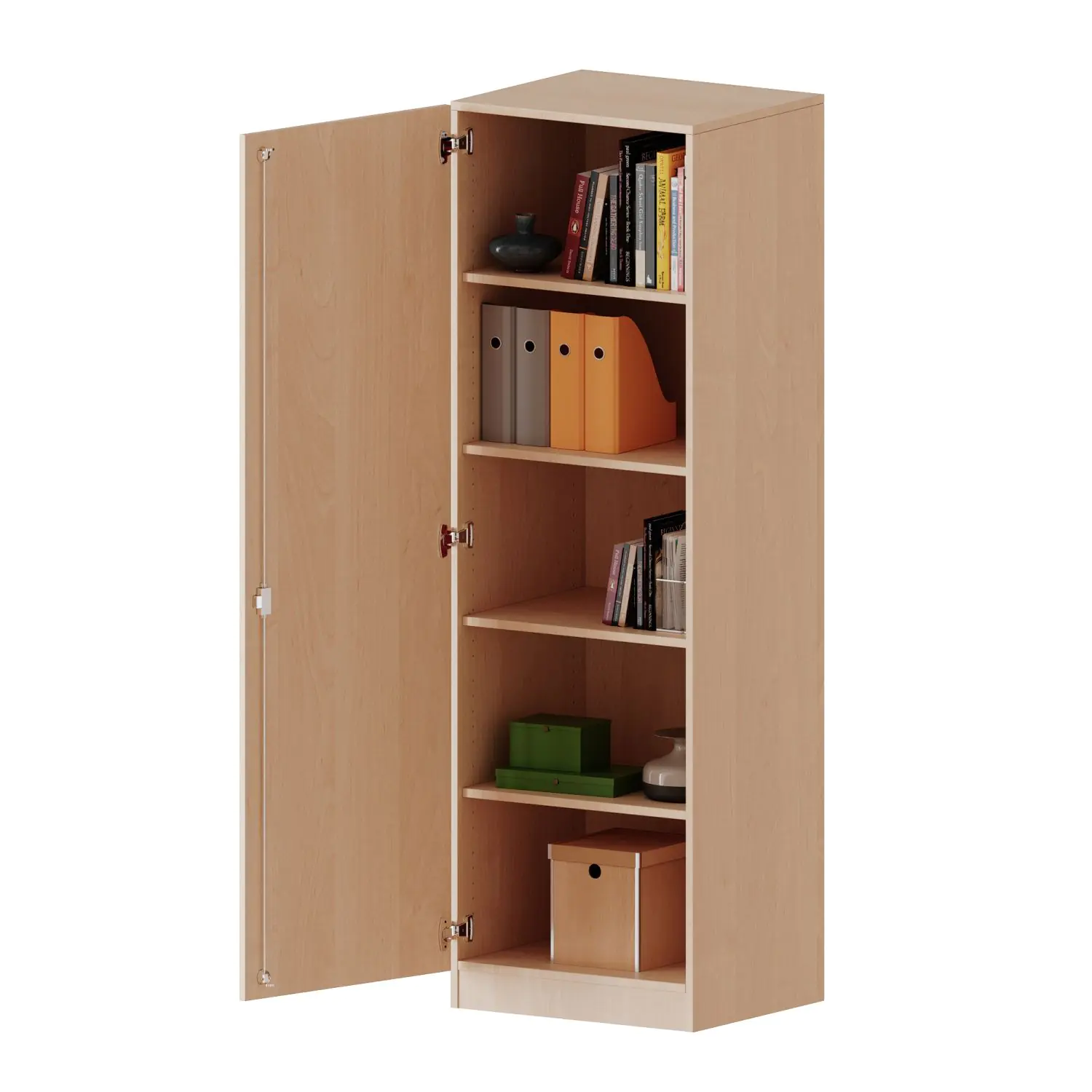 Schrank, 4 OH, 1 Tür, abschließbar, links, B/H/T 60x154x60cm aus der Kategorie Schränke