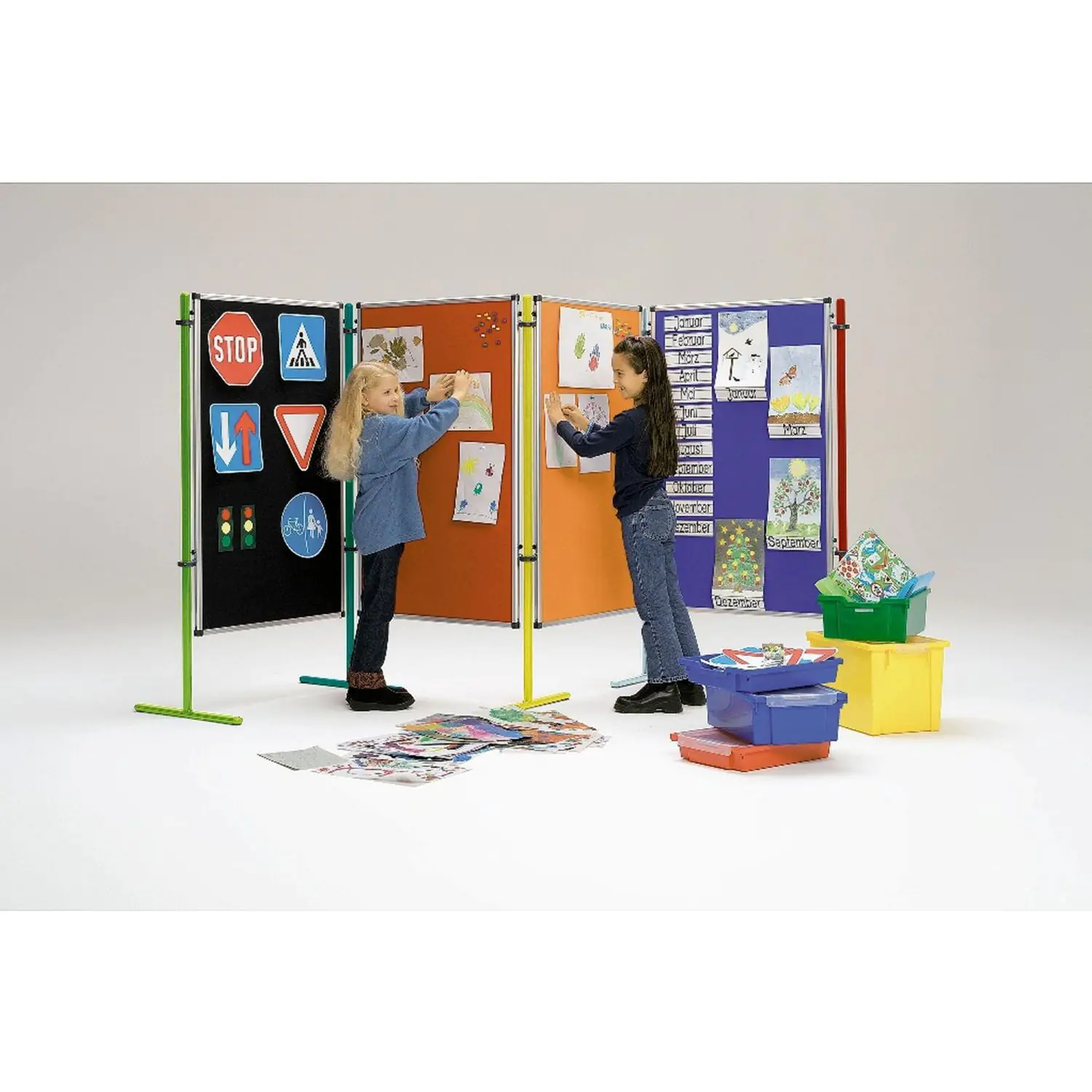 Kinder-Stecktafel, 120x75 cm, beidseitig Stahlemaille weiß, aus der Kategorie Trennwände