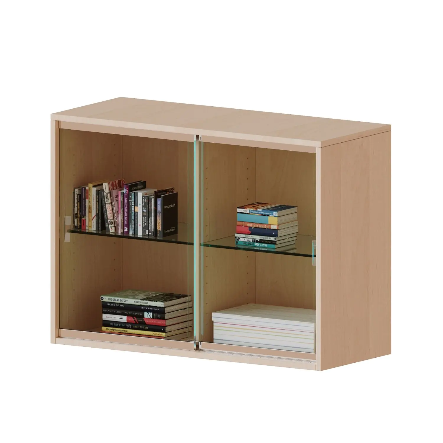 Aufsatz mit Glasschiebetüren, 2 OH, abschließbar, B/H/T 120x72x50cm aus der Kategorie Schränke allgemein