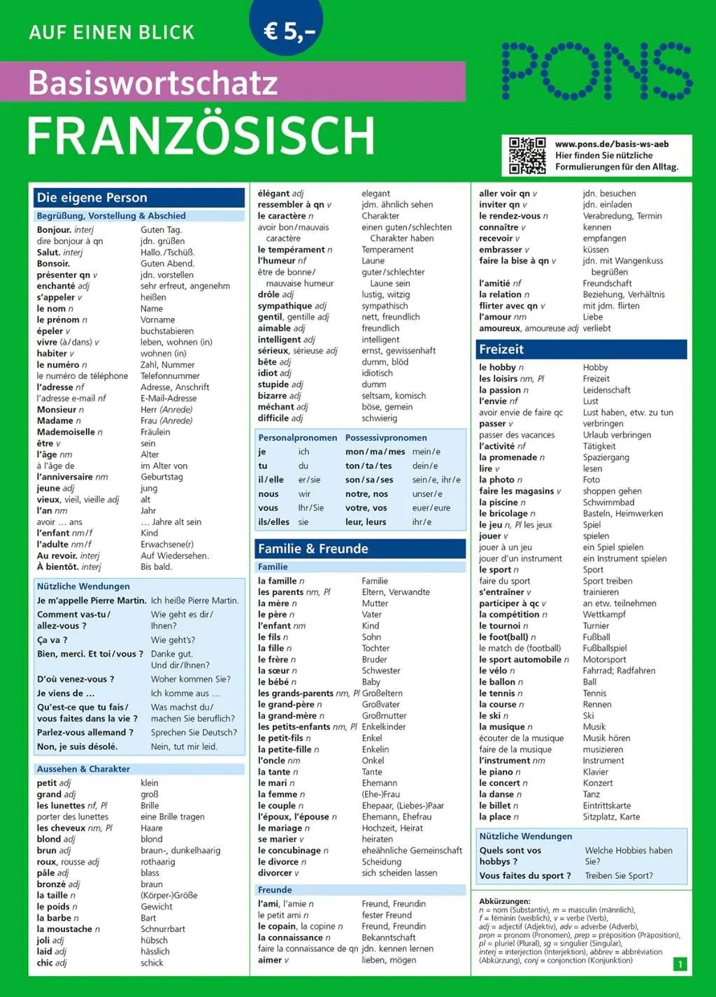 PONS Basiswortschatz aeB Französisch aus der Kategorie Französisch