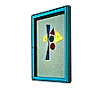Info-Wandvitrine,  82 cm hoch, 62x13 cm (B/T), Rückwand Lederstruktur, aus der Kategorie Informationsvitrinen Innen wandmontiert