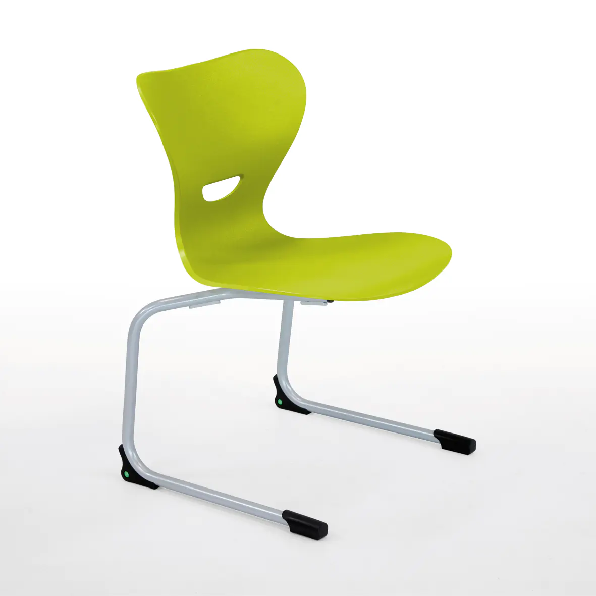 Freischwinger, C-Form-Gestell, Sitzhöhe von 31 - 46cm wählbar, Gestell RAL 9006 weißalu aus der Kategorie Freischwinger