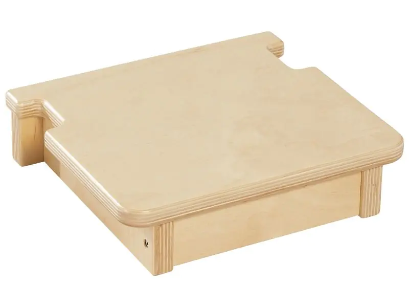 Fußstütze aus Naturholz für Kinderstühle mit farbigen Sitz- und Rücken nur für Sitzhöhe 18 bis 26 cm aus der Kategorie Kinderstühle