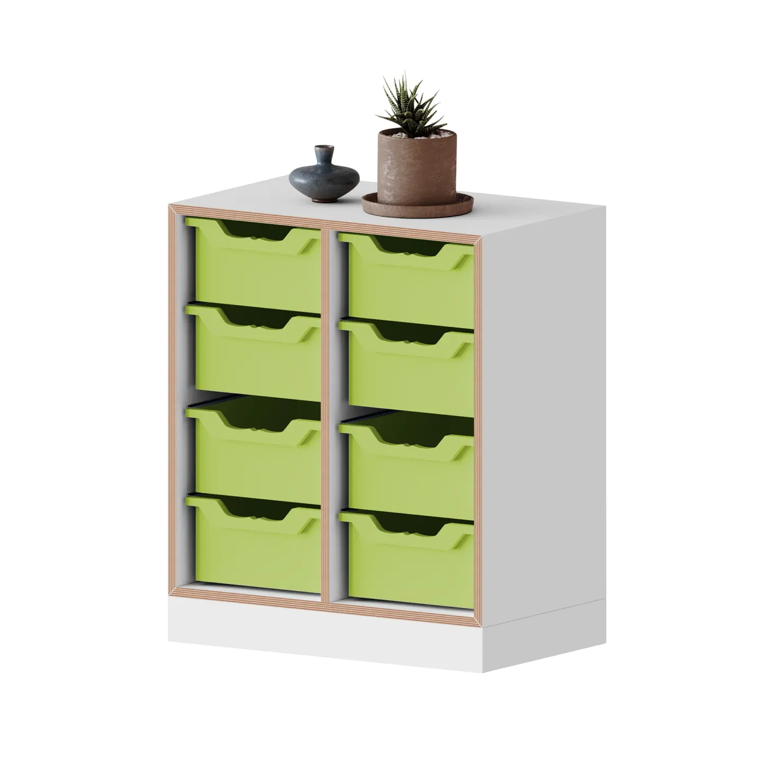 qickly® Regal, 2 OH, 8 große Ergo Tray Boxen, B/H/T: 70,1x74,3x42,6 cm aus der Kategorie Regale Schnelllieferprogramm