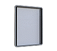 Info-Wandvitrine, 100 cm hoch, 75x3,7 cm (B/T), Rückwand Stahl weiß,