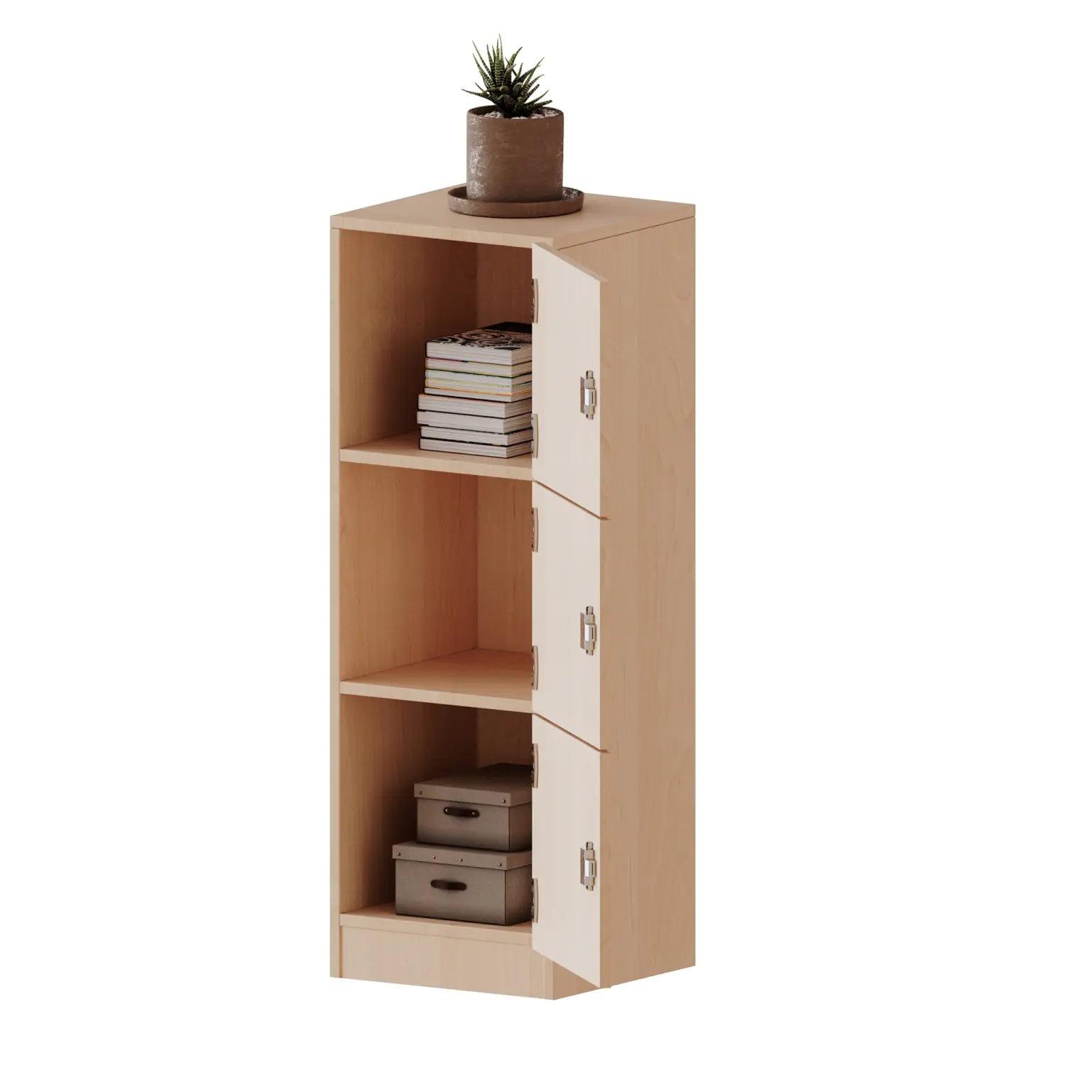 Schließfachschrank, 3 OH, 3 Schließfächer, links, B/H/T 40,5x118x50cm aus der Kategorie Schließfachschränke