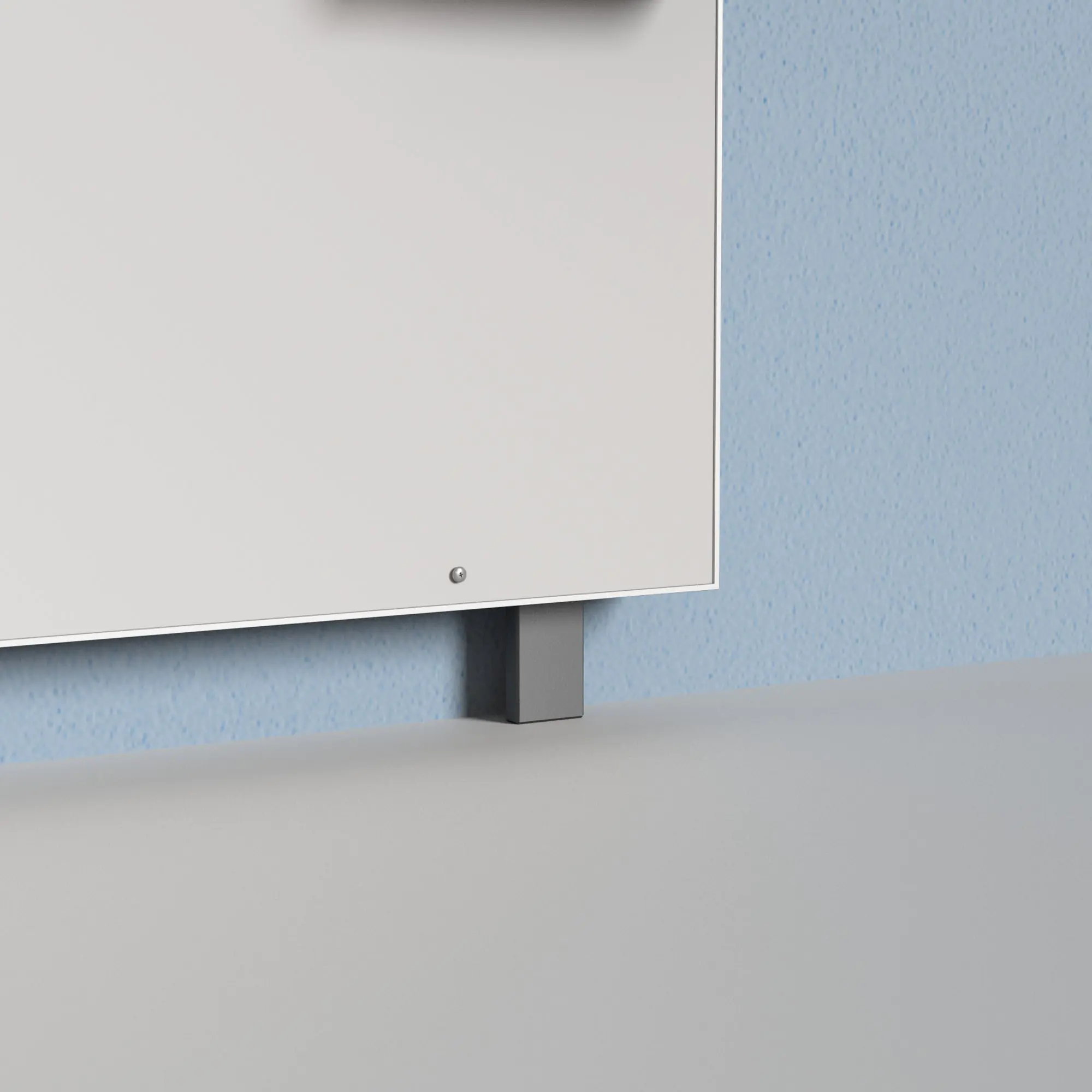 Klapp-Schiebetafel wandmontiert, mit Fuß, Mittelfläche 150x120 cm, Stahl weiß aus der Kategorie wandmontierte Klapp-Schiebe-Tafeln