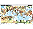 Wandkarte Mittelmeerländer, phys.(Vorderseite), polit.(Rückseite), 200x132cm, aus der Kategorie Wandkarten Europa
