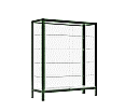 Vitrine, freistehend, 180 cm hoch, 150x50 cm (B/T),