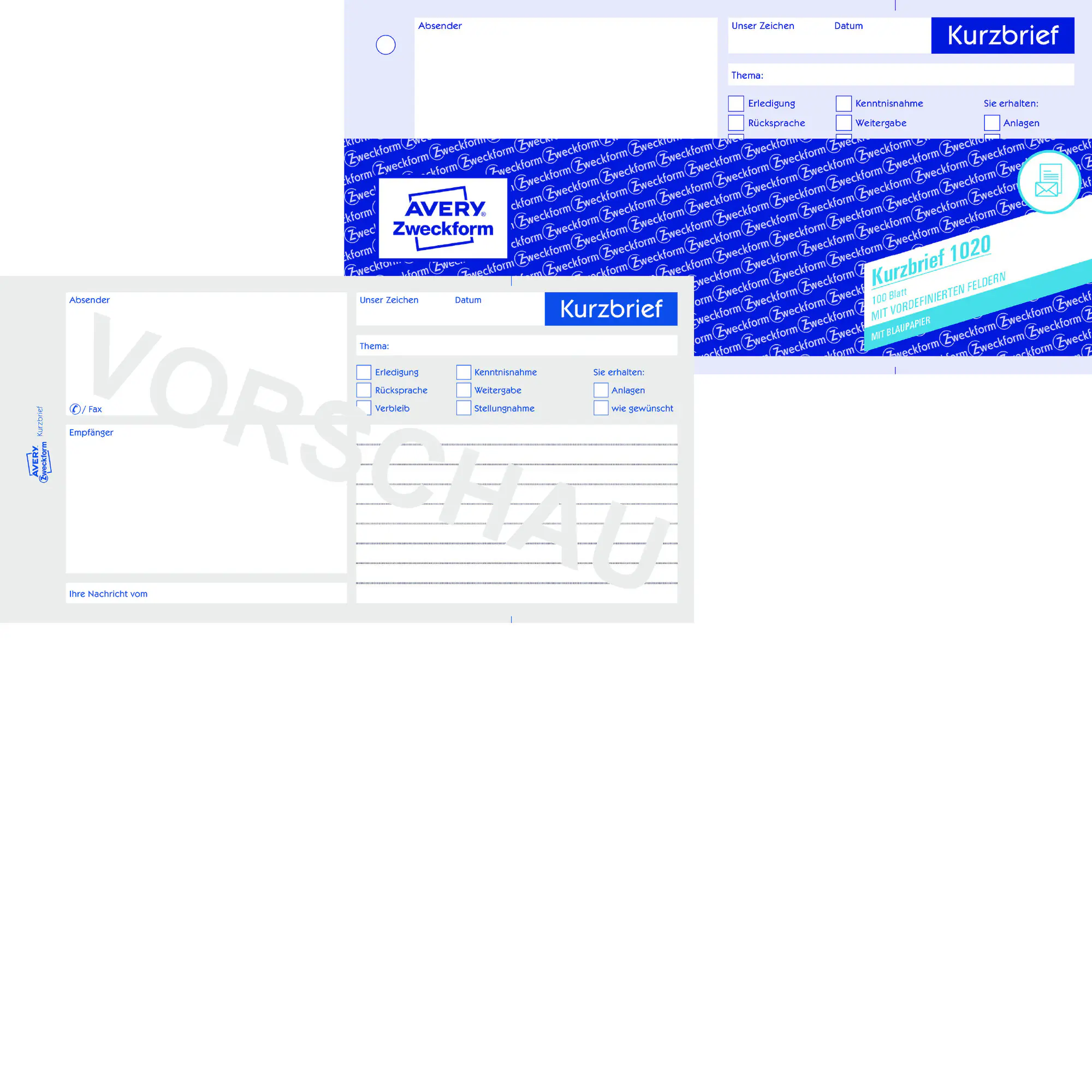 Avery Zweckf. Kurzbrief 1/3 DIN A4 100Blatt aus der Kategorie Formulare