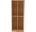 Schulranzenregal, 160 cm hoch,  60x40 cm (B/T), 4 Fächer, 2-spaltig, mit Doppelhaken,