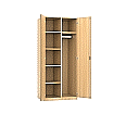 Garderobenschrank, 190 cm hoch,  80x50 cm (B/T), 2 Drehtüren, Garderobenstange rechts
