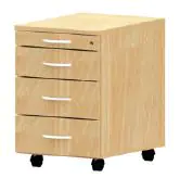 Rollcontainer B/H/T 43,5 x 60 x 59 cm, 3 Schubladen und ein Utensilienfach aus der Kategorie Schreibtisch Container