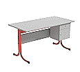 Lehrertisch, 130x65 cm (B/T), 76 cm hoch, Platte: Melamin, ABS-Kante aus der Kategorie Lehrertische