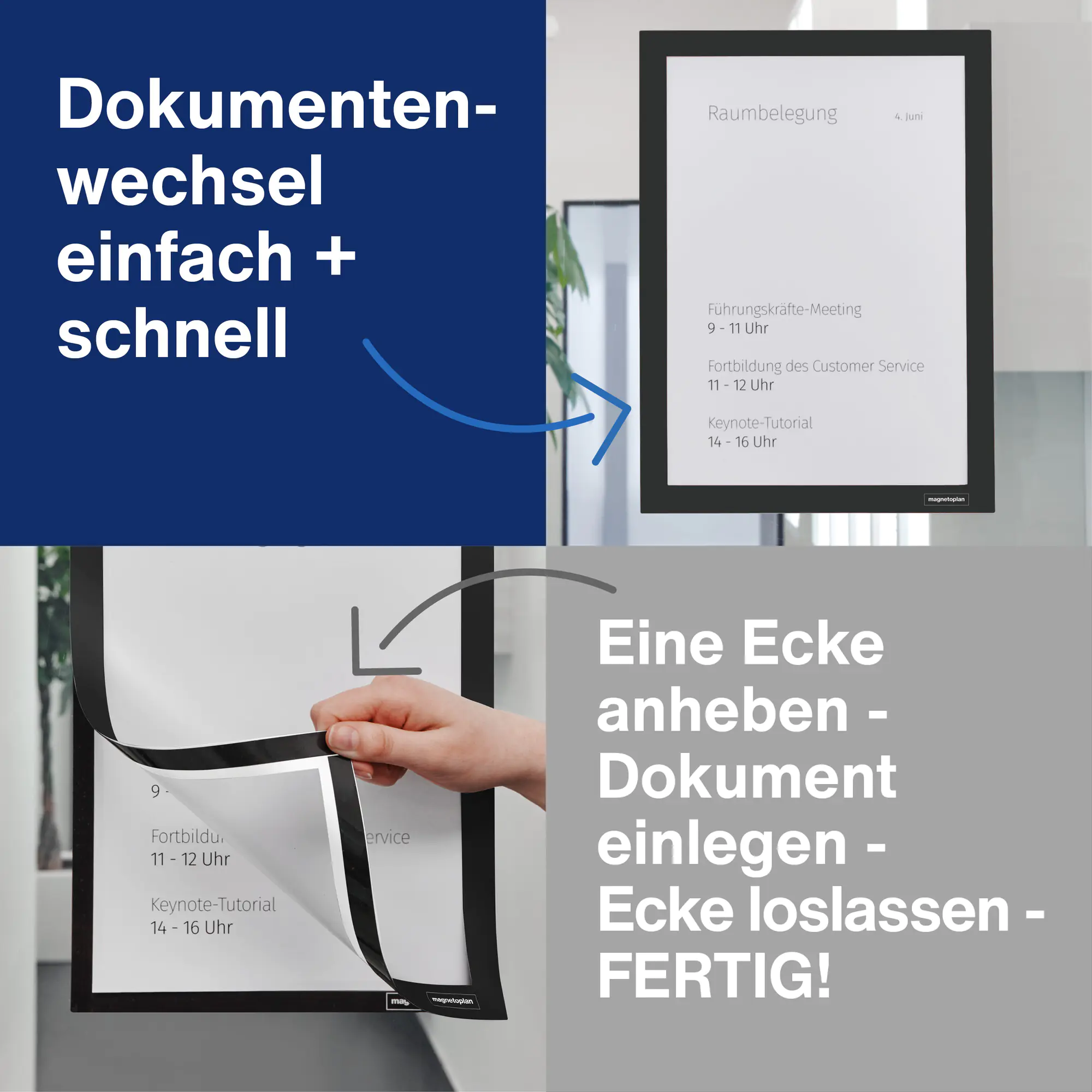 magnetoplan Rahmen magnetofix A4 sk schwarz 2St. aus der Kategorie Dokumentenhalter