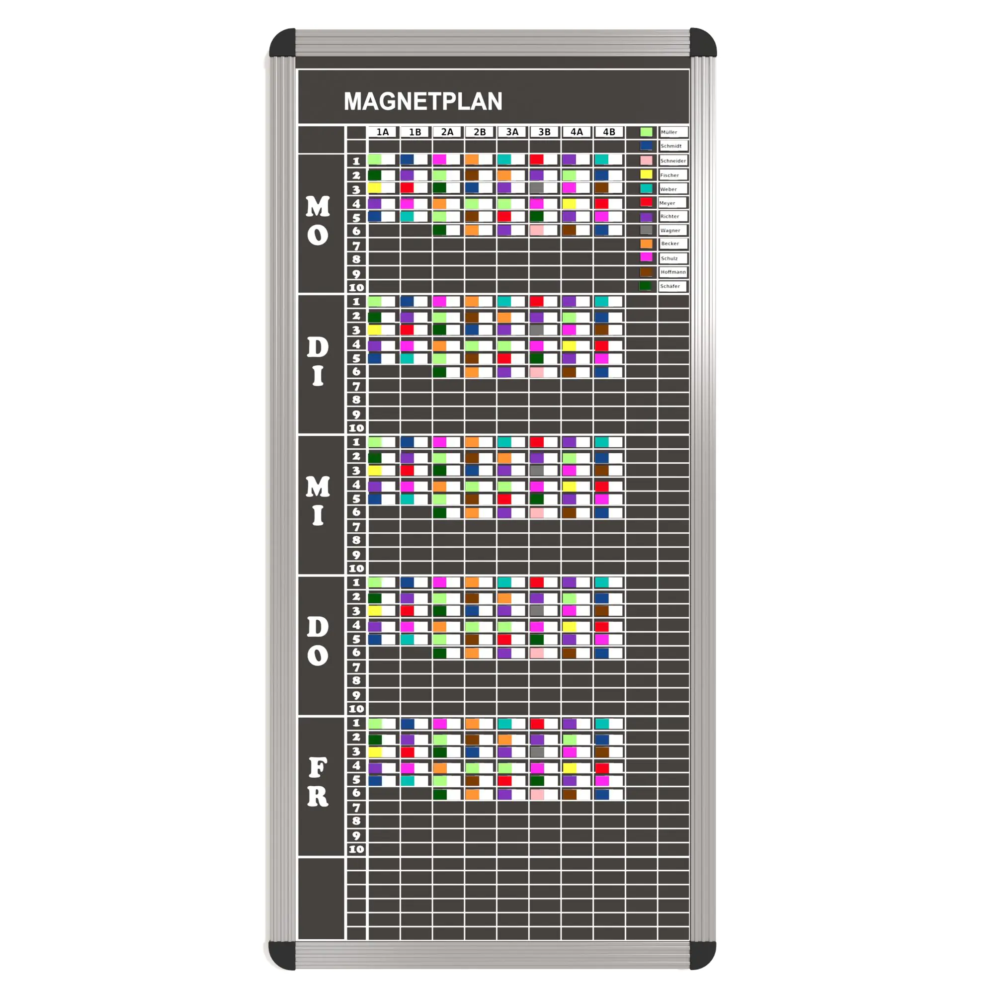 Klassen-Plantafel, 10 Stunden Mo-Fr, für 10 Klassen, 103x57 cm, aus der Kategorie Klassenplan-Tafeln 10h