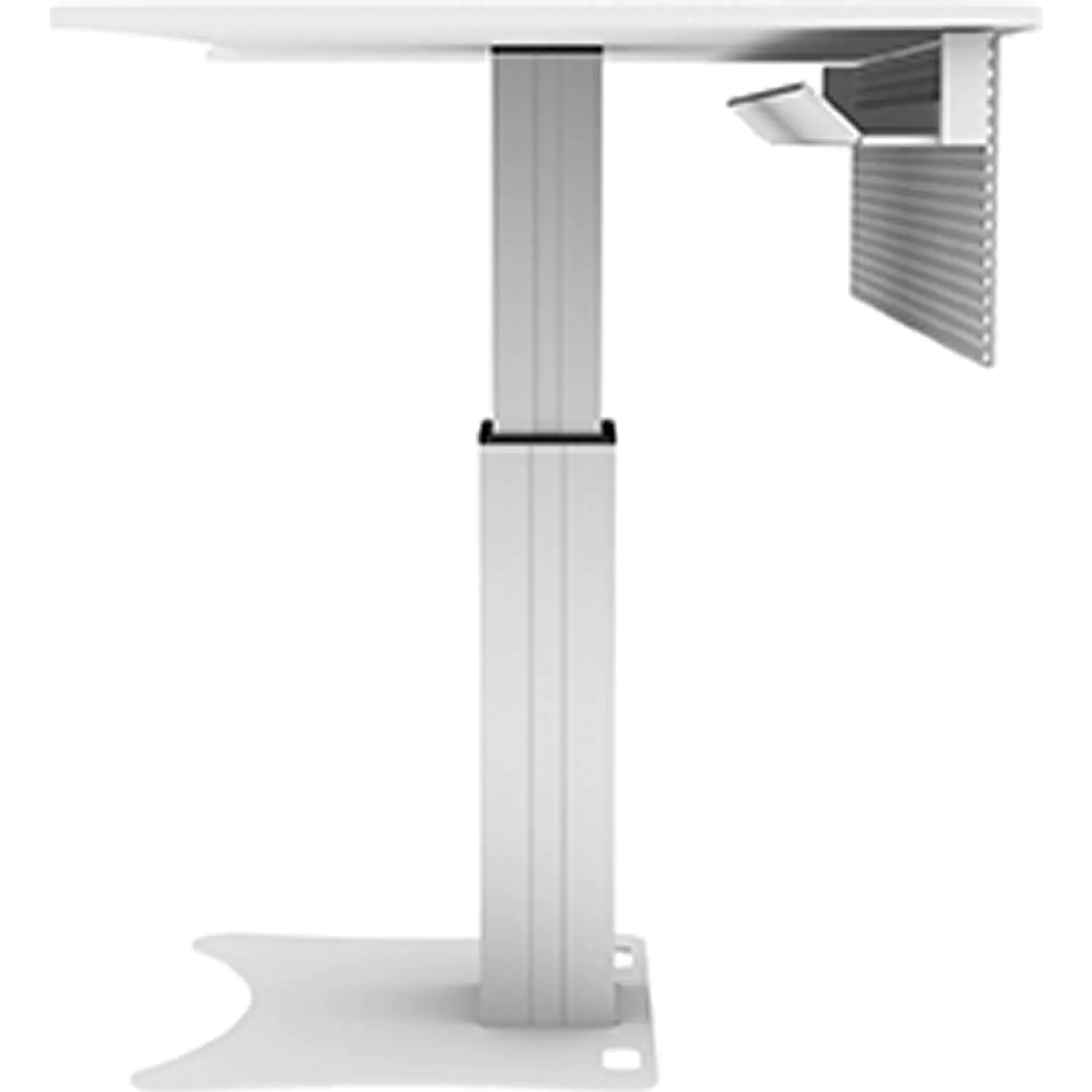 Bürotisch, 160x90 cm (B/T), elektrisch höhenverstellbar mit Fronblende, fahrbar aus der Kategorie Schreibtische und Zubehör