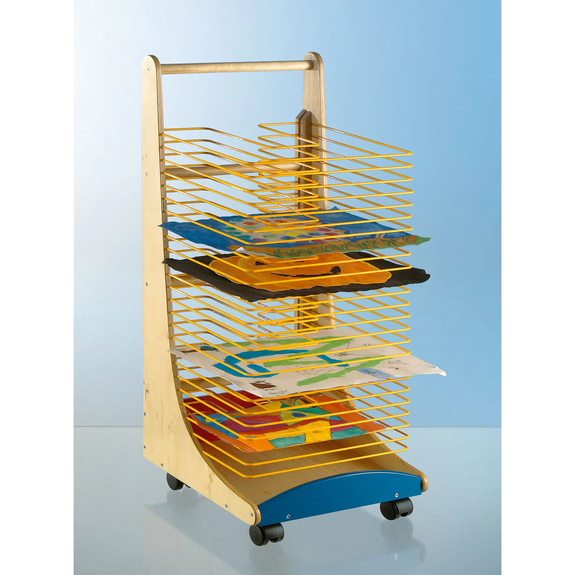 Bildertrockenwagen,  84 cm hoch,  36x34 cm (B/T), 25 Trockengitter, aus der Kategorie Bilderwagen