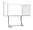 Klapp-Tafel freistehend, Mittelfläche 150x100 cm, Stahl weiß, aus der Kategorie fahrbare Klapp-Tafeln