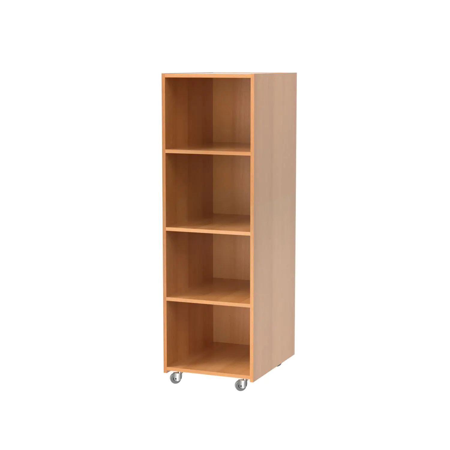 Bücherregal, 165 cm hoch, 52x64 cm (B/T), einseitig nutzbar, 4 Fächer,