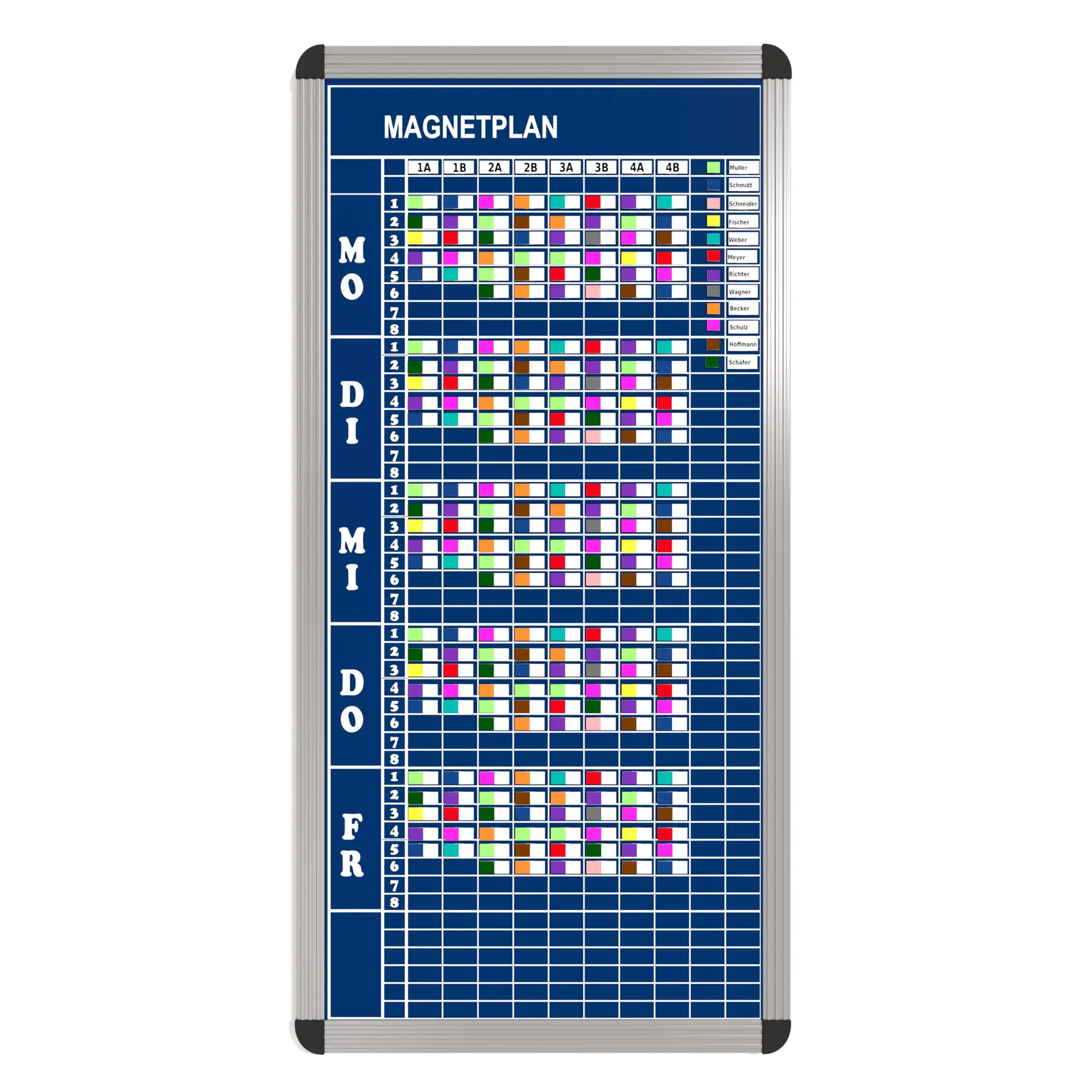 Klassen-Plantafel,  8 Stunden Mo-Fr, für 10 Klassen, 103x57 cm, aus der Kategorie Stundenpläne