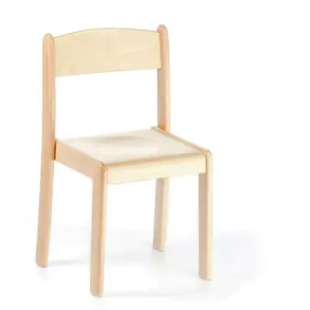 Massivholzkinderstuhl, Buche massiv, stapelbar, Kunststoffgleiter aus der Kategorie Kinderstühle