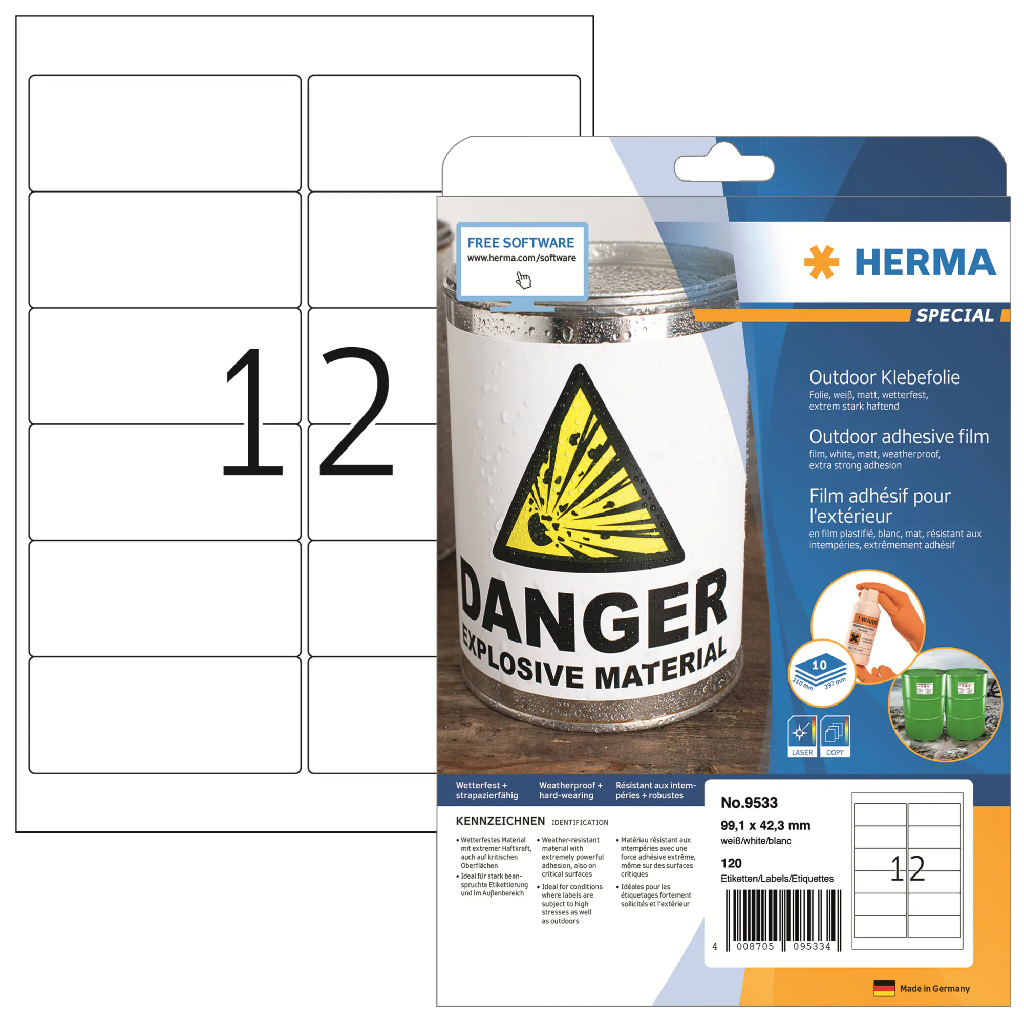 Herma Folienetikett 99,1x42,3mm weiß 120St aus der Kategorie Etiketten