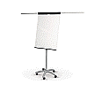 Flipchart fahrbar, magnethaftend, 2 seitlich ausklappbare Papierhalter, aus der Kategorie Flipcharts