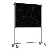 Stecktafel, 150x120 cm, beidseitig Stoffoberfläche, inklusive Rollstativ, aus der Kategorie Elemente Wände & Decken