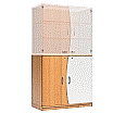 Wellentüren-Unterschrank, 99 cm hoch, 105x50 cm (B/T), Tür rechts grau,