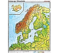 Wandkarte Nordeuropa, phys.(Vorderseite), polit.(Rückseite), 147x205cm,