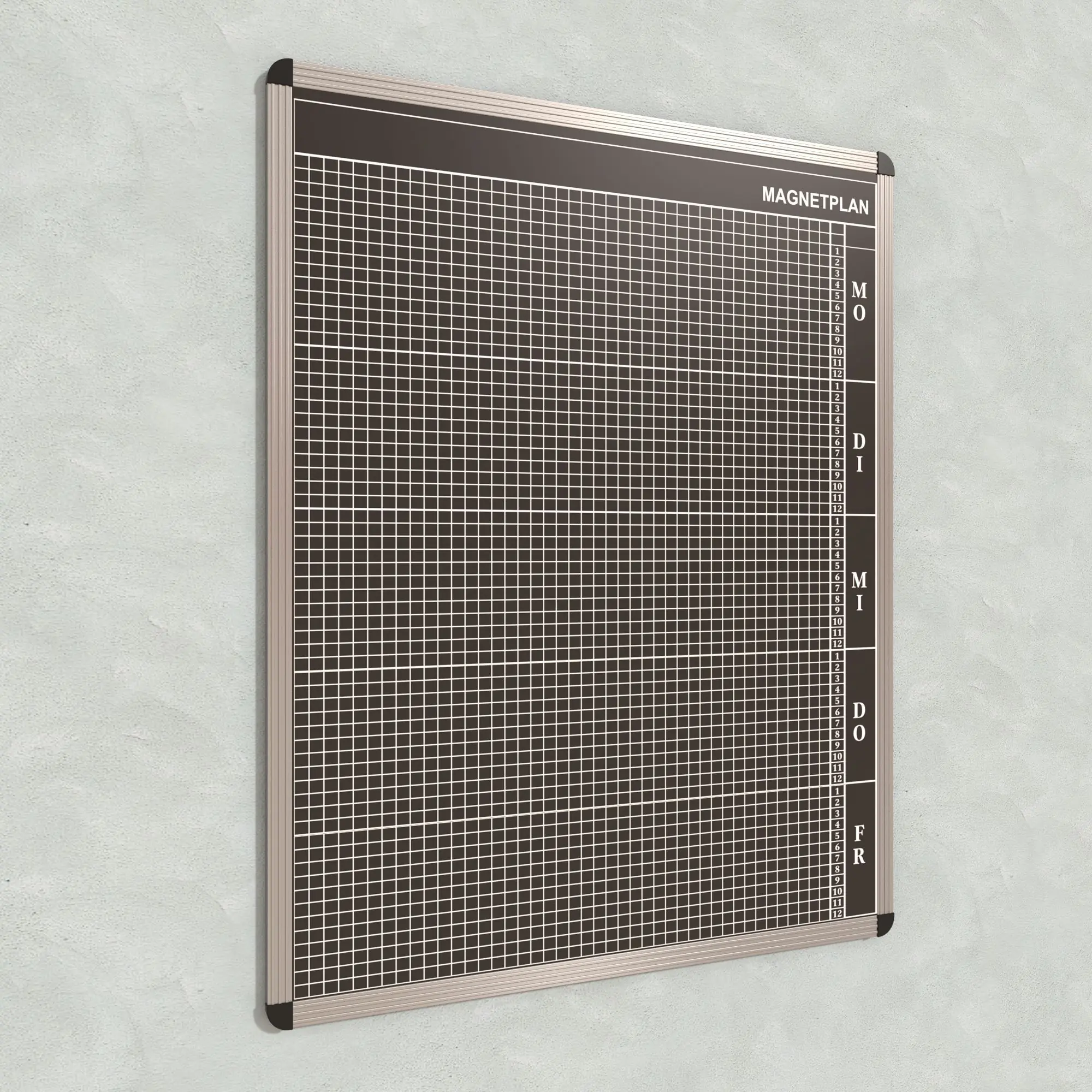 Personal-Raum-Plan, 12 Stunden, 43 Spalten, 123x97 cm, aus der Kategorie Personal- Raum- Tafeln 12h