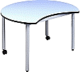 Runder Tisch mit Körperausschnitt, 100 cm, Durchmesser, Höhe wählbar, fahrbar, aus der Kategorie Rundtische