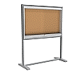 Info-Vitrine, freistehend, 190 cm hoch, 160x12 cm (B/T), Rückwand: Kork aus der Kategorie Informationsvitrinen Innen freistehend
